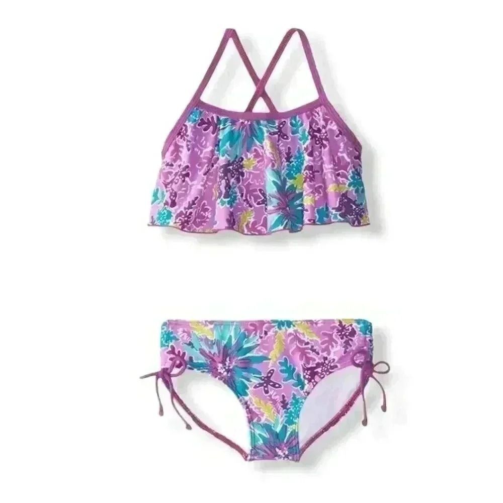 Kanu Surf Girls' Toddler Karlie Flounce Bikini set